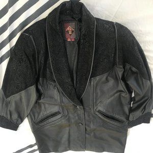 G3 GIII Global Identity Leather Jacket M Button Front Black Long Coat Women’s